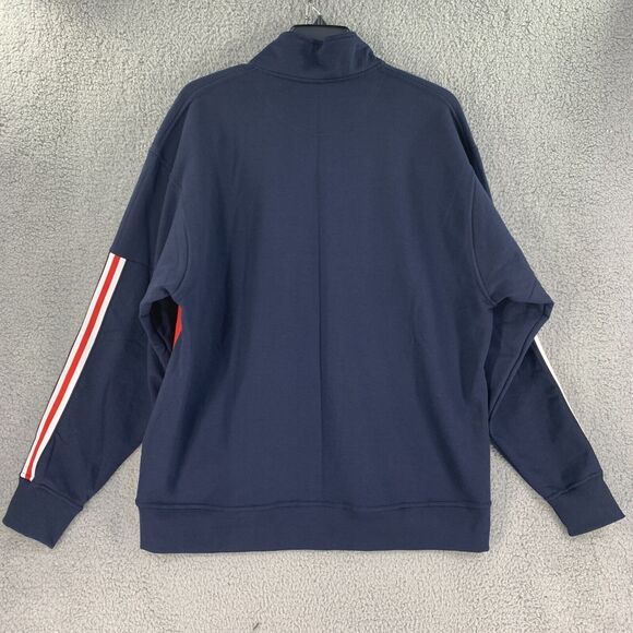 Champion Mens Sweater Jacket Full Zip Sz XL Cotton Blend Spellout Blue red - Picture 4 of 11